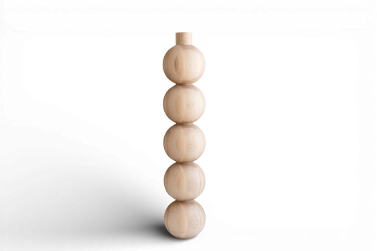 Wooden Furniture Leg with Five Sphere Details – Lathe-Turned Design, H730 mm