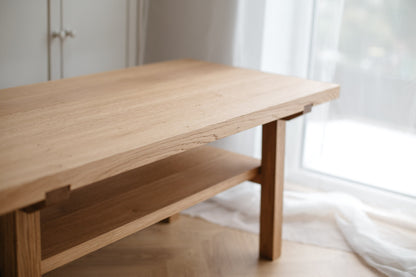 Scandinavian Style Wooden Coffee Table – Handmade Natural Oak Design
